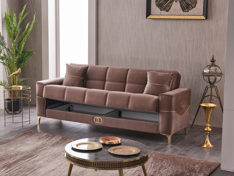 Clara 90" Wide Square Arm Convertible Sofa