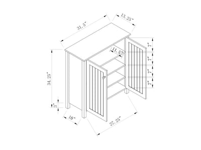 Marisa 31.5" Wide 4-Shelf Shoe Cabinet