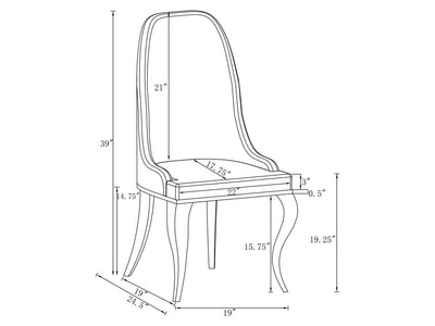 Antoine 22" Wide Dining Chair (Set of 2)