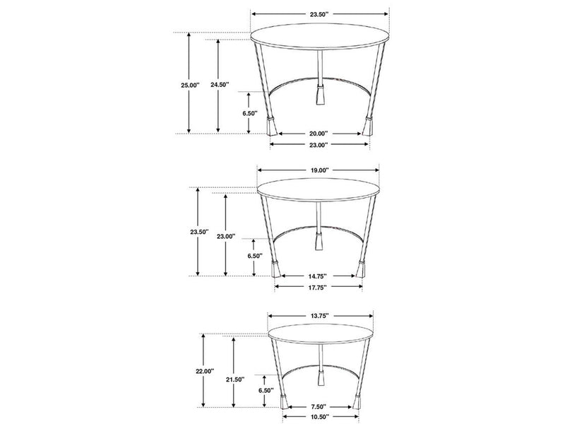 Deja 25" Tall Nesting Table