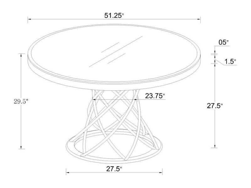 Irene 51.2" Wide Round Dining Table