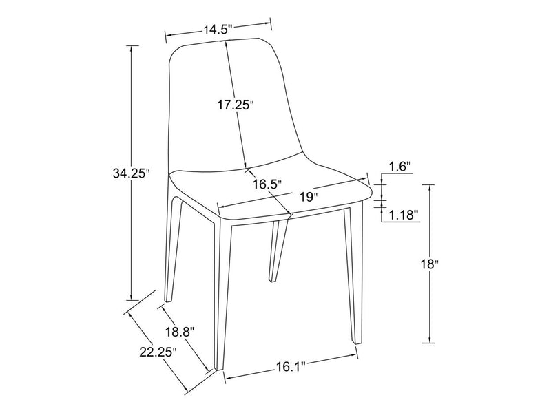 Irene 19" Wide Dining Chair (Set of 4)