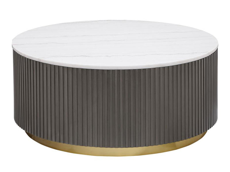 Jason 35" Wide Genuine Marble Top Coffee Table
