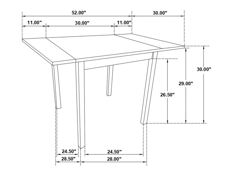 Kelso 52" / 30" Wide Extendable Dining Table