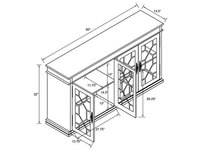 Kovu 60" Wide 4 Door Dining Cabinet