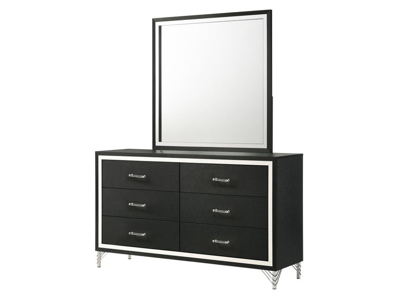 Lucia 57.2" Wide 6 Drawer Dresser With Mirror