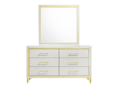 Lucia 57.2" Wide 6 Drawer Dresser With Mirror