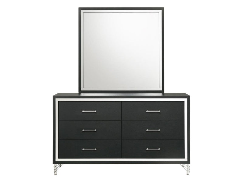 Lucia 57.2" Wide 6 Drawer Dresser With Mirror