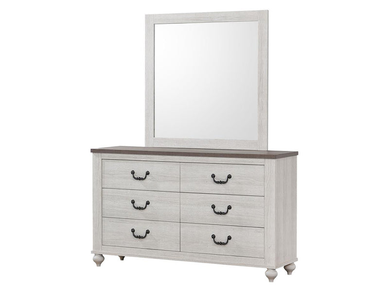 Stillwood 59" Wide 6 Drawer Dresser With Mirror