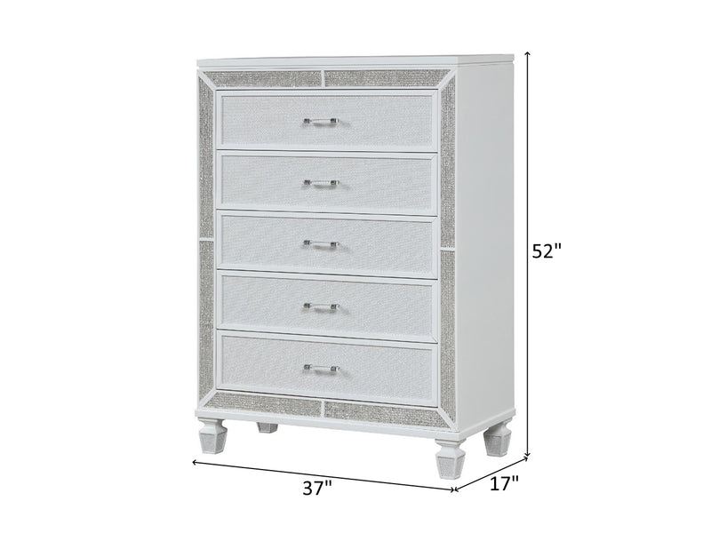 Crystal 37" Wide 5 Drawer Chest