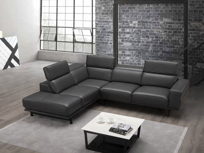 Davenport 112.2" / 94.4" Wide Leather Sectional