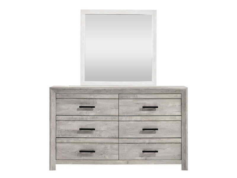 Denver 63" Wide 6 Drawer Dresser With Mirror