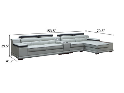 908 153.5" Wide Leather Sectional Set