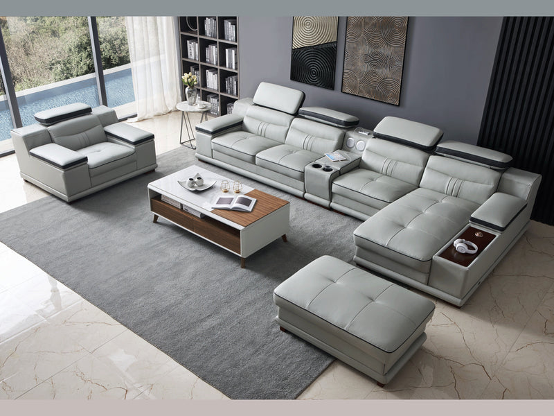 908 153.5" Wide Leather Sectional Set