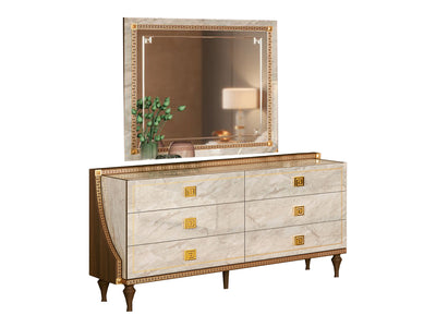 Romantica 67.3" Wide 6 Drawer Dresser With Mirror