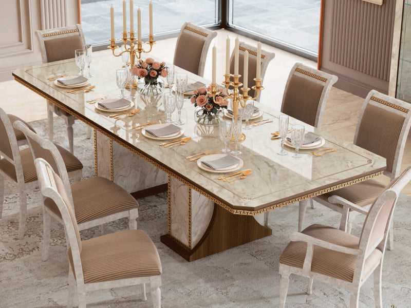 Romantica 118" / 98.4" / 78.7" Wide Extendable Dining Table