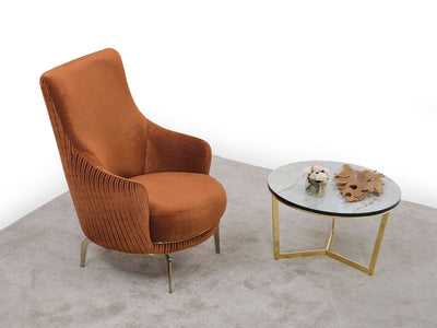 Elba Gold 29.5" Wide Armchair