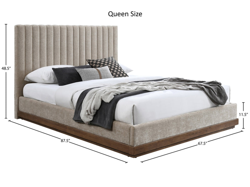 Emmet Walnut Platform Bed
