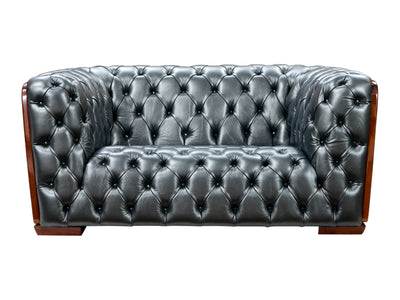 415 68" Wide Tufted Leather Loveseat