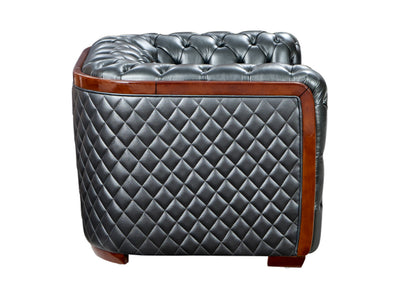 415 68" Wide Tufted Leather Loveseat