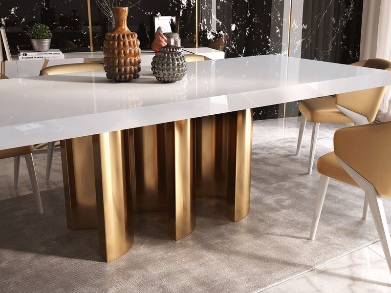 Oro White 71" Wide Dining Table