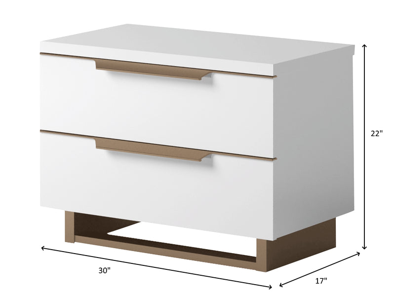 Smart Esf 22" Tall 2 Drawer Nightstand