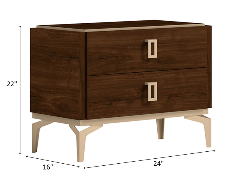 Eva 22" Tall 2 Drawer Nightstand