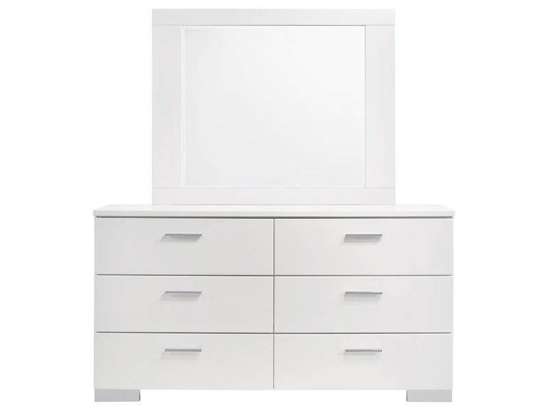 Felicity 63" Wide 6 Drawer Dresser With Mirror