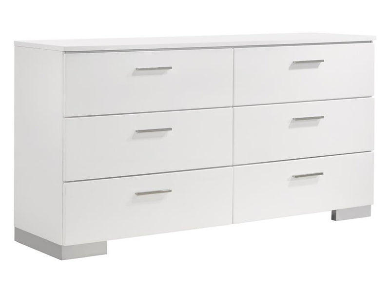 Felicity 63" Wide 6 Drawer Dresser With Mirror