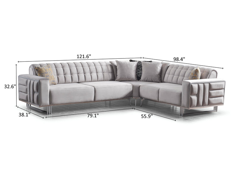 Madrid Fermina 121.6" Wide Extendable Sectional