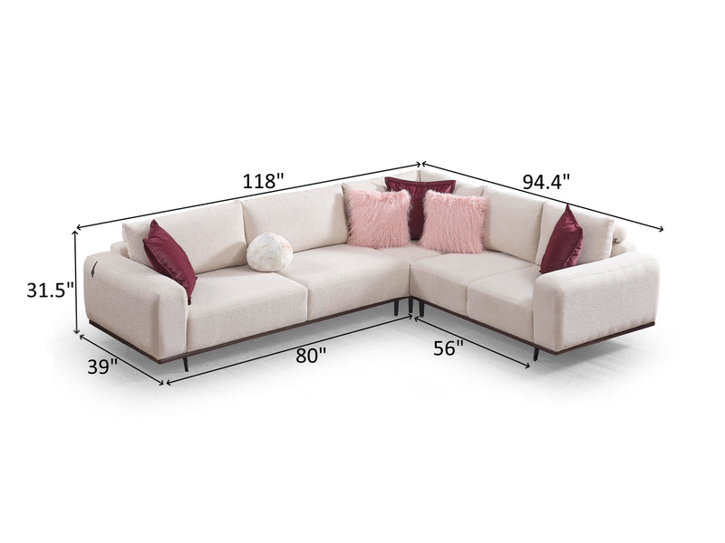 Viera 118" Wide Sectional