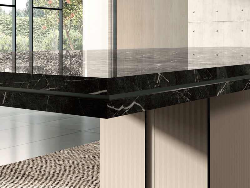 Fidia 96.5" / 79" Wide Extendable Marble Looking Dining Table