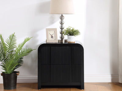 Fluted 26" Tall 2 Drawer Nightstand