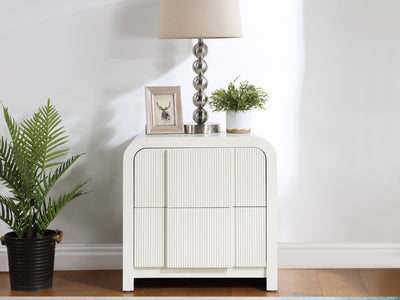 Fluted 26" Tall 2 Drawer Nightstand