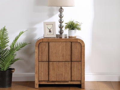 Fluted 26" Tall 2 Drawer Nightstand