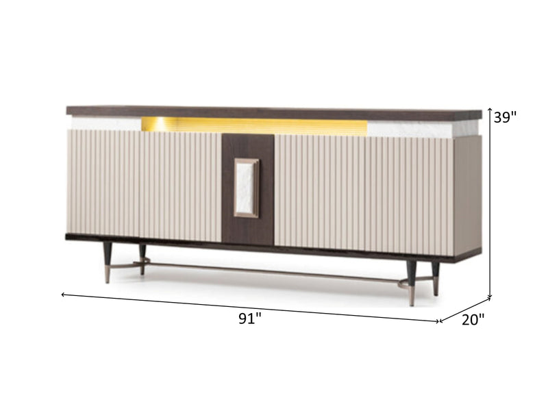 Galante 91" Wide Buffet With Mirror