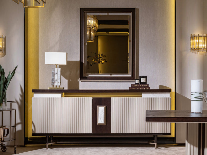 Galante 91" Wide Buffet With Mirror