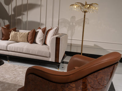 Nevada Gab 108" Wide Wooden Arm Sofa