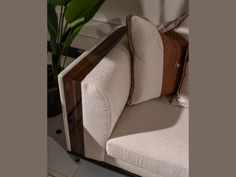 Nevada Gab 108" Wide Wooden Arm Sofa