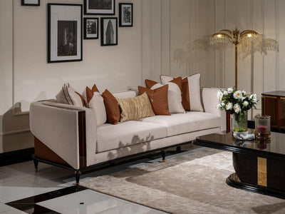 Nevada Gab 108" Wide Wooden Arm Sofa