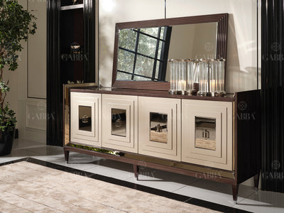 Varna 87.4" Wide Buffet With Mirror