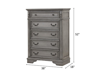 Grace Gala 38" Wide 5 Drawer Chest