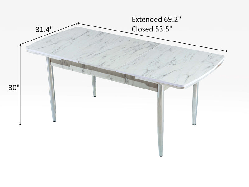 Inci Gloria 69.2" / 53.5" Wide Extendable Dining Table