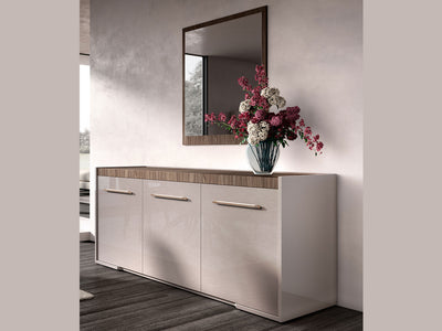 Nora 76" Wide 3 Door Buffet With Mirror