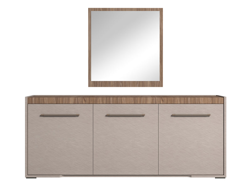 Nora 76" Wide 3 Door Buffet With Mirror