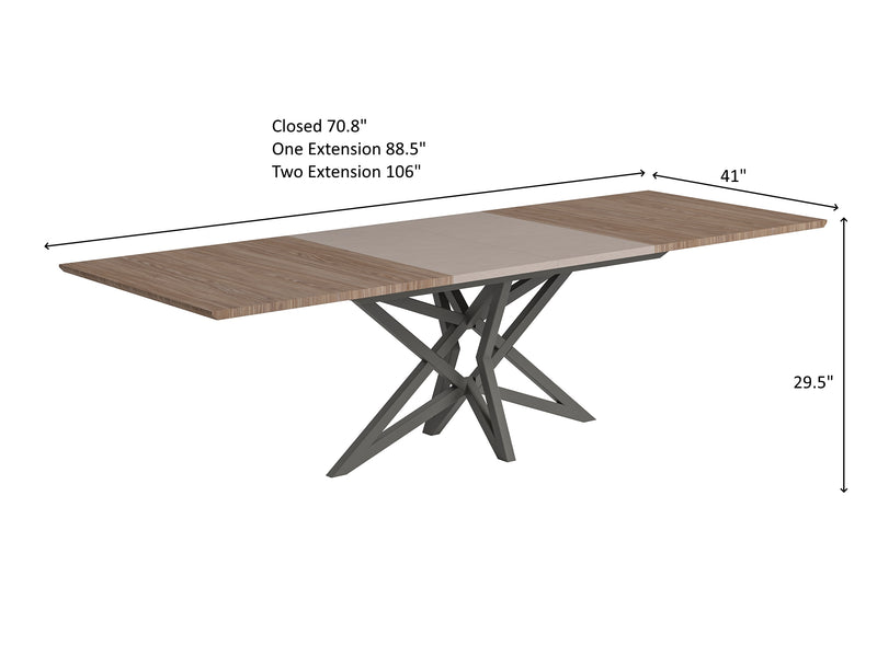 Nora 70.8" / 88.5" / 106" Wide 6-8-10 Person Extendable Dining Table