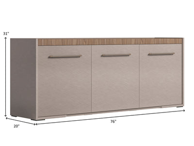 Nora 76" Wide 3 Door Buffet With Mirror