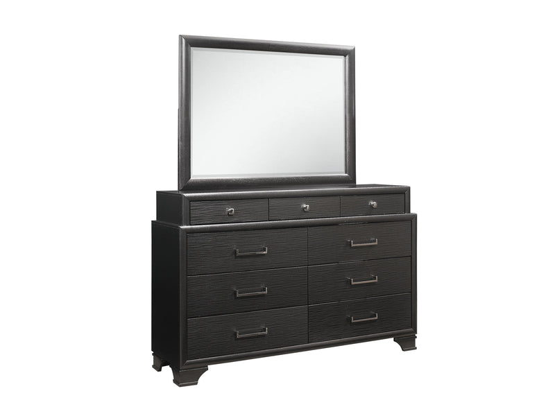 Jordyn 59" Wide 9 Drawer Dresser With Mirror