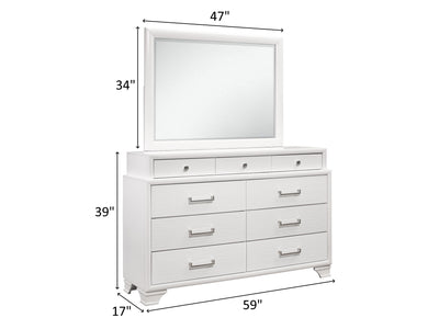 Jordyn 59" Wide 9 Drawer Dresser With Mirror