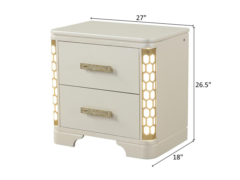 Jasmine 26.5" Tall 2 Drawer Nightstand